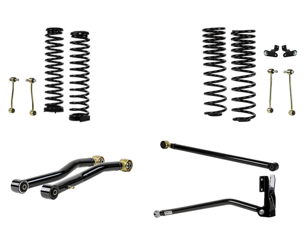 Rusty's Off Road Products Front Lower Control Arms w/ Forged Flex End - High Clearance (JLJT) - (SKU: RC-CA411HC-JLJT) / No Shocks Supplied / 2018 - 2023 Gasoline Engine Rusty's JT Gladiator 2" Basic Kit