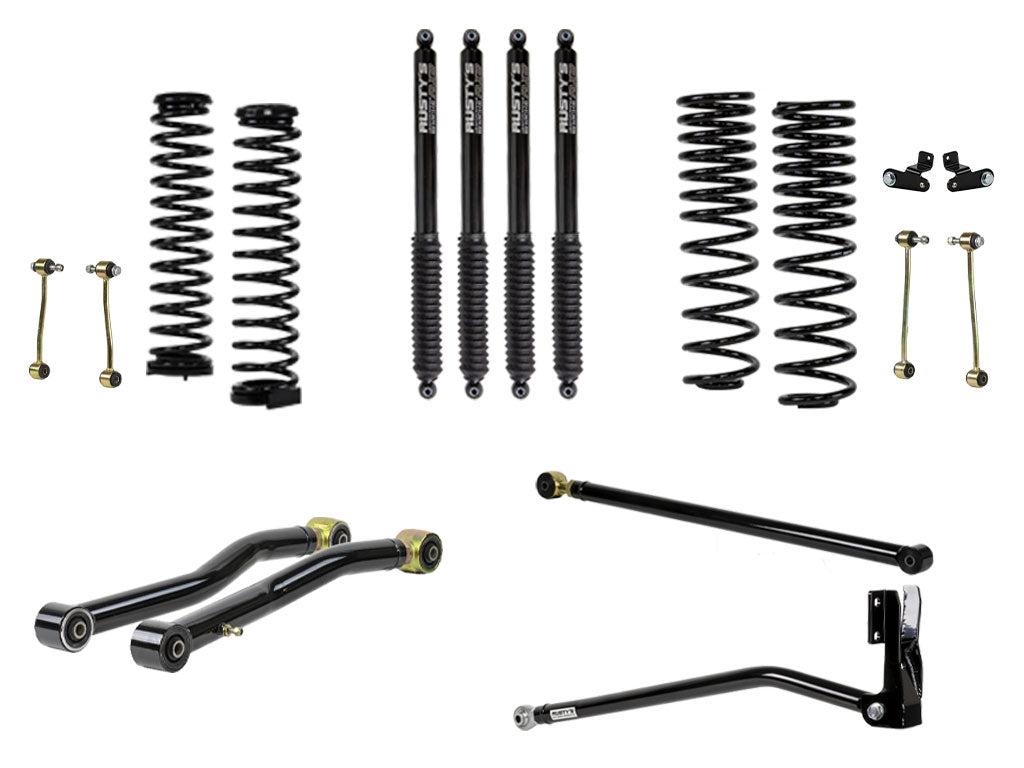 Rusty's Off Road Products Front Lower Control Arms w/ Forged Rubber End - High Clearance (JLJT) - (SKU: RC-CA211HC-JLJT) / RX800 Series (SKU: R-821 / R-888) / 2018 - 2023 Gasoline Engine Rusty's JT Gladiator 2" Basic Kit