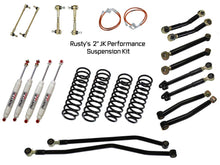 Load image into Gallery viewer, Rusty's Off Road Products RX100 Series (SKU: RX-27 / RX-26) / Adjustable Control Arms with Forged Rubber Ends (SKU: RC-CA211-JK / RC-CA221-JK / RC-CA212-JKJL / RC-CA222-JKJL) / 2007-2010 JK Wrangler Rusty's JK Wrangler 2" Performance Kit