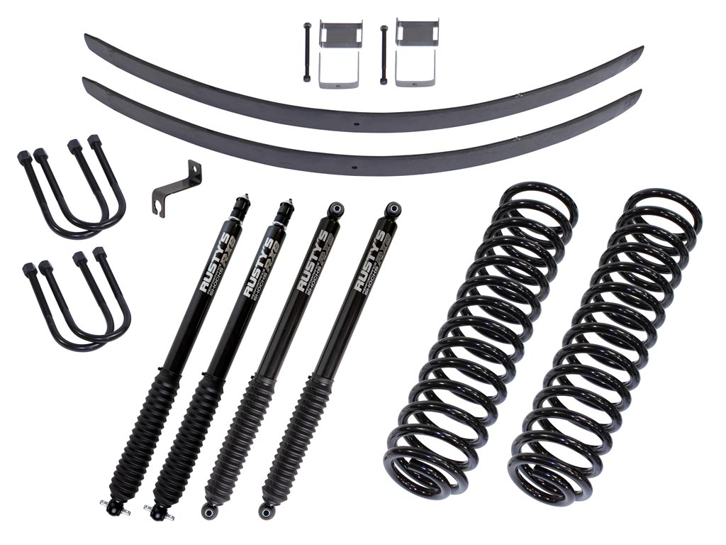 Rusty's Off Road Products RX800 Series (SKU: R-827 / R-813) / Standard (150lb/in) (SKU: RC-CS300-XJ) / Dana 35 / Dana 44 (SKU: RC-UB-2) Rusty's MJ Comanche 3" Add-A-Leaf Kit