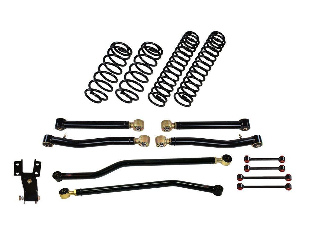 Rusty's Off Road Products Front and Rear Adjustable Lower Control Arms with Forged Rubber Ends (SKU: RC-CA211HC-JLJT / RC-CA212-JKJL) / No Shocks Supplied / 2018 - 2023 Gasoline Engine Rusty's JL Wrangler 2" Performance Kit