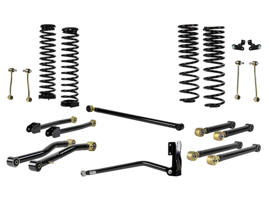 Rusty's Off Road Products Adjustable Control Arms with Forged Flex Ends - (SKU: RC-CA411HC-JLJT / RC-CA421-JLJT  / RC-CA412-JT  /  RC-CA422-JT) / No Shocks Supplied / 2018 - 2023 Gasoline Engine Rusty's JT Gladiator 4" Advanced Kit