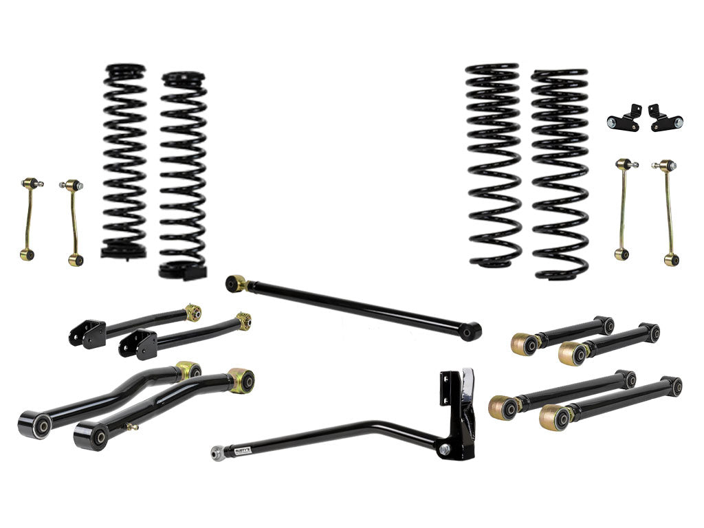Rusty's Off Road Products Adjustable Control Arms with Forged Rubber Ends - (SKU: RC-CA211HC-JLJT / RC-CA421-JLJT  / RC-CA212-JT  /  RC-CA222-JT) / No Shocks Supplied / 2018 - 2023 Gasoline Engine Rusty's JT Gladiator 2" Advanced Kit