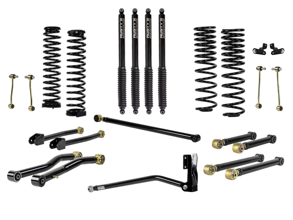 Rusty's Off Road Products Adjustable Control Arms with Forged Flex Ends - (SKU: RC-CA411HC-JLJT / RC-CA421-JLJT  / RC-CA412-JT  /  RC-CA422-JT) / RX800 Series (SKU: R-821 / R-888) / 2018 - 2023 Gasoline Engine Rusty's JT Gladiator 2" Advanced Kit