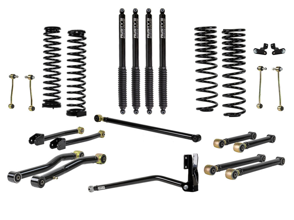 Rusty's Off Road Products Adjustable Control Arms with Forged Rubber Ends - (SKU: RC-CA211HC-JLJT / RC-CA421-JLJT  / RC-CA212-JT  /  RC-CA222-JT) / RX800 Series (SKU: R-878 / R-888) / 2018 - 2023 Gasoline Engine Rusty's JT Gladiator 4" Advanced Kit