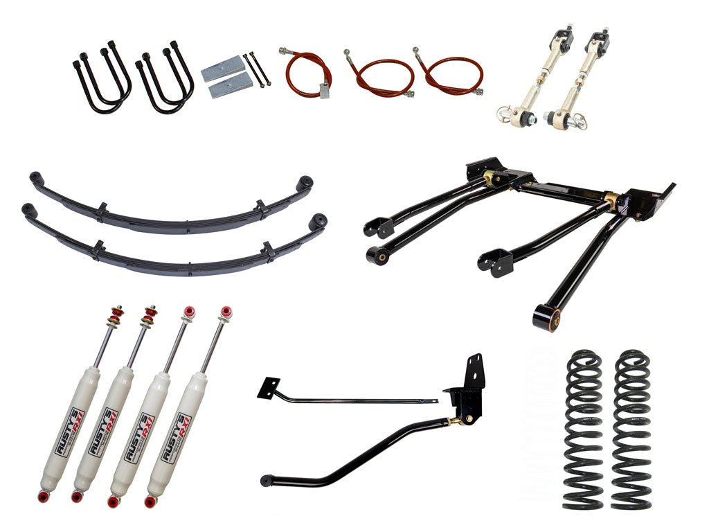Rusty's Off Road Products RX100 Series (SKU: RX-36 / RX-13) / Standard 4 Link (SKU: RK-LT14-XJ-STD) / Dana 35 / Dana 44 (SKU: RC-UB-2) Rusty's XJ Cherokee 4.5" Long Travel Kit