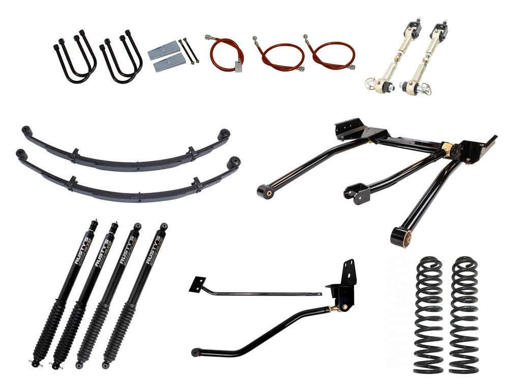 Rusty's Off Road Products RX800 Series (SKU: R-836 / R-813) / 3 Link (SKU: RK-LT13-XJ-STD) / Dana 35 / Dana 44 (SKU: RC-UB-2) Rusty's XJ Cherokee 4.5" Long Travel Kit