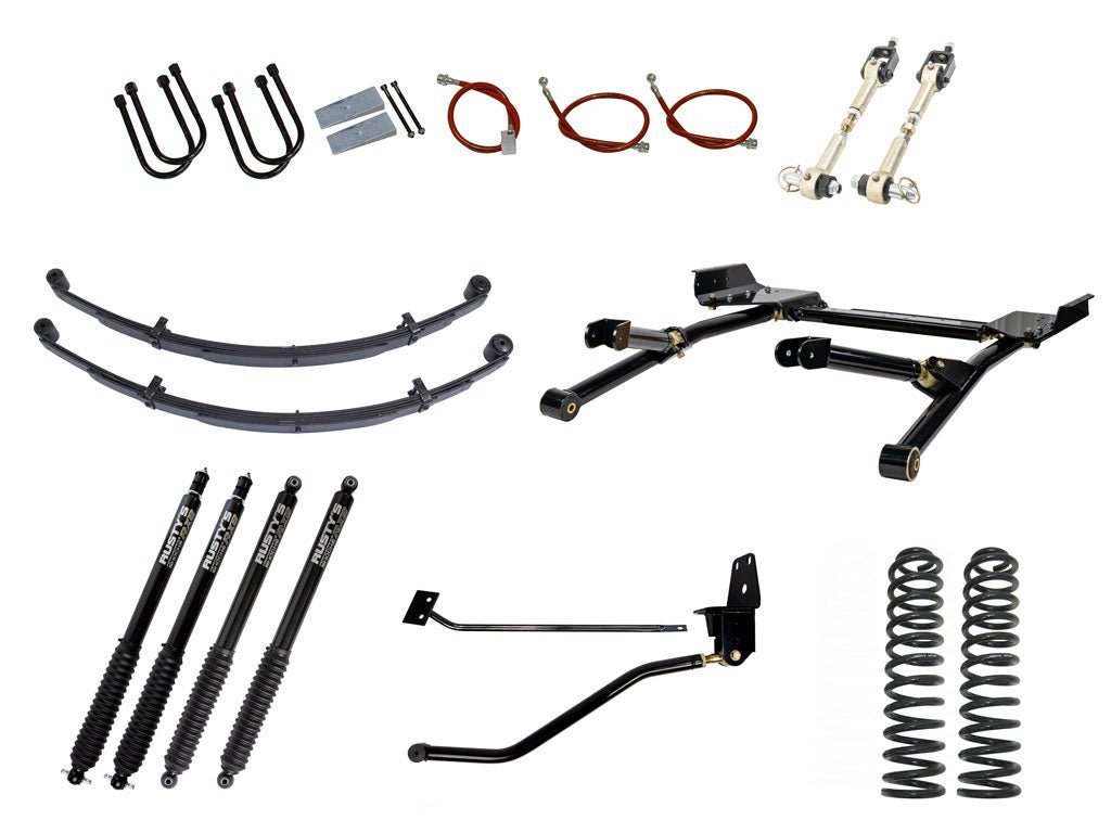 Rusty's Off Road Products RX800 Series (SKU: R-836 / R-813) / Radius Arm (SKU: RK-LT10-XJ-STD) / Dana 35 / Dana 44 (SKU: RC-UB-2) Rusty's XJ Cherokee 4.5" Long Travel Kit