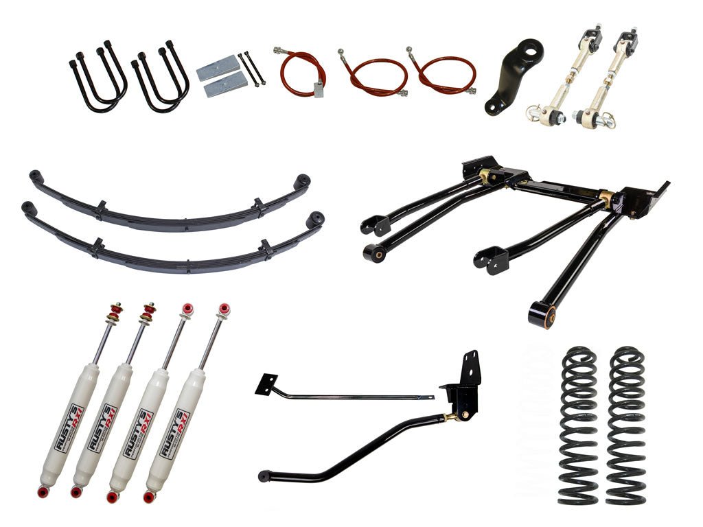 Rusty's Off Road Products RX100 Series (SKU: RX-16 / RX-11) / Standard 4 Link (SKU: RK-LT14-XJ-STD) / Dana 35 / Dana 44 (SKU: RC-UB-2) Rusty's XJ Cherokee 6.5" Long Travel Kit