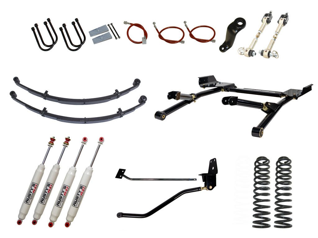 Rusty's Off Road Products RX100 Series (SKU: RX-16 / RX-11) / Radius Arm (SKU: RK-LT10-XJ-STD) / Dana 35 / Dana 44 (SKU: RC-UB-2) Rusty's XJ Cherokee 6.5" Long Travel Kit