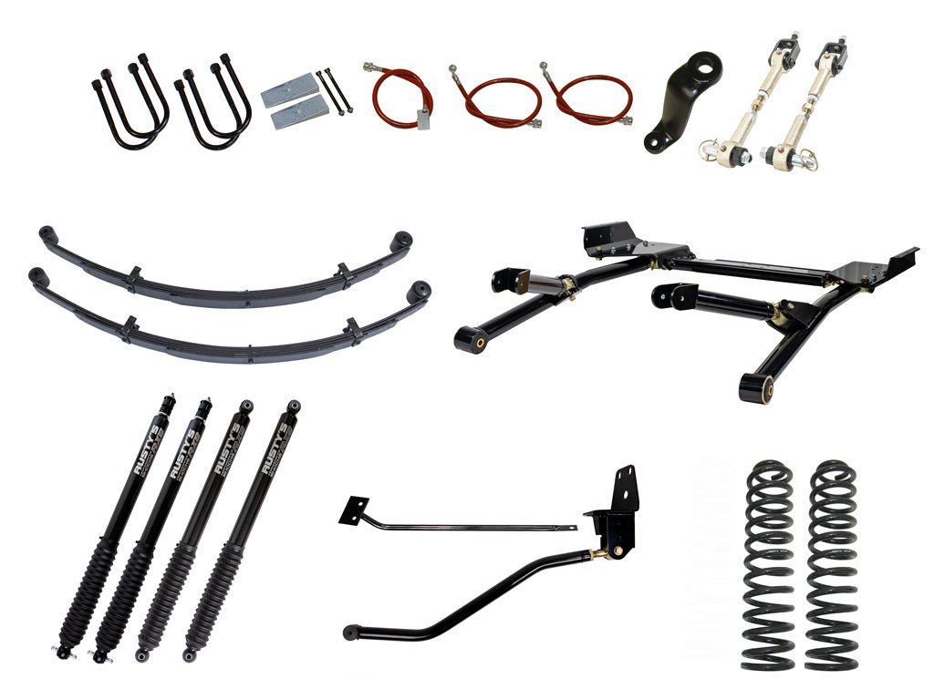 Rusty's Off Road Products RX800 Series (SKU: R-816 / R-811) / Radius Arm (SKU: RK-LT10-XJ-STD) / Dana 35 / Dana 44 (SKU: RC-UB-2) Rusty's XJ Cherokee 6.5" Long Travel Kit