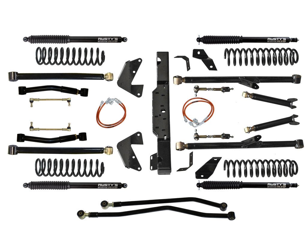 Rusty's Off Road Products RX800 Series (SKU: R-816 / R-811) / 2007-2010 JK Wrangler Rusty's JK Wrangler 5.75" Bolt-On Long Travel Kit