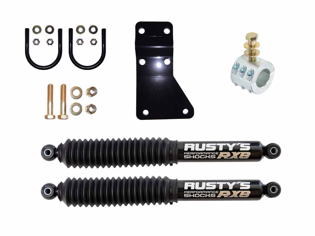 Rusty's Off Road Products Rusty's RX-800 Monotube Series Dual Steering Stabilizer Kit for 07-18 JK Wrangler Equipped with Rusty's HD Steering System