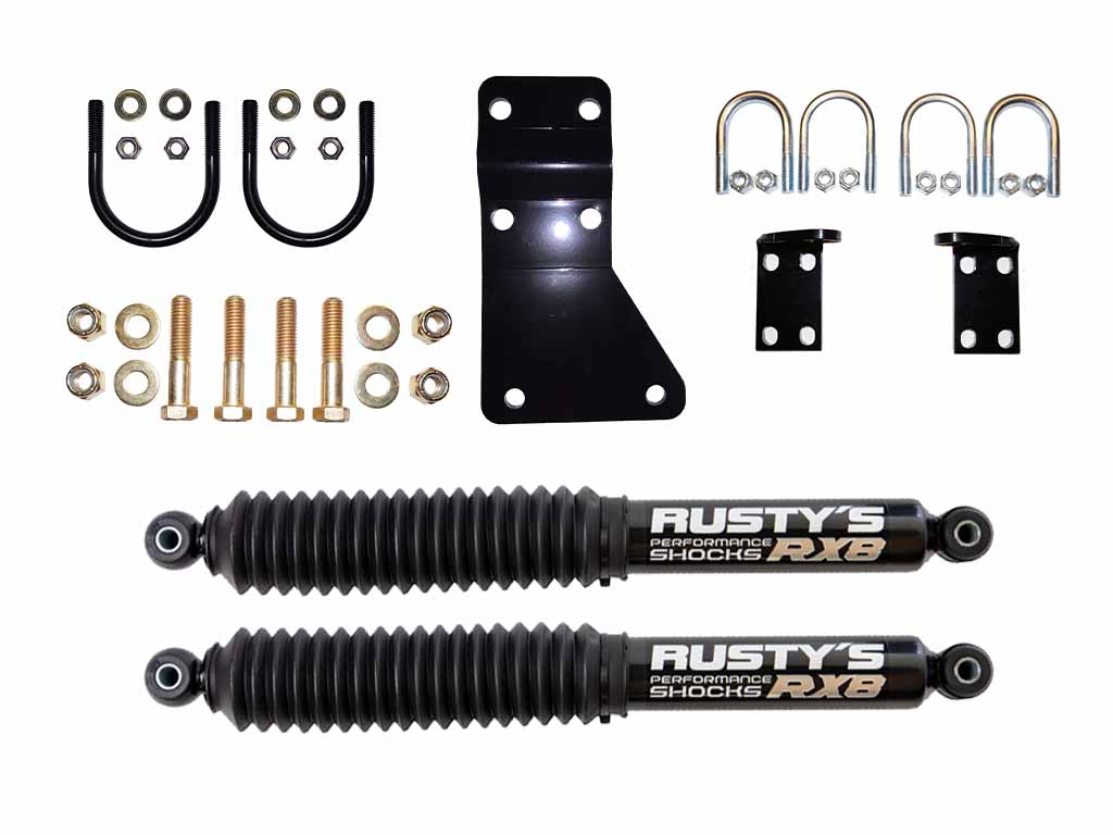 Rusty's Off Road Products Rusty's RX-800 Monotube Series Dual Steering Stabilizer Kit for Factory 07-18 JK Wrangler Steering