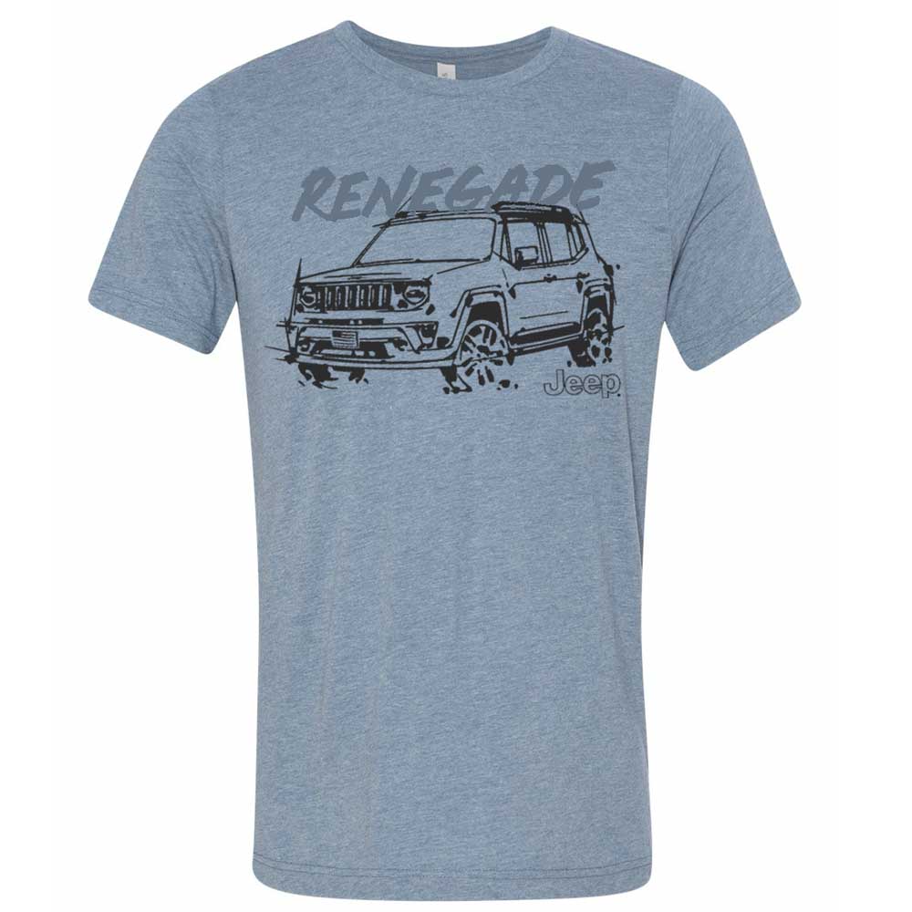 Mens T-Shirt Jeep® Renegade - LDD Series - Triblend Lake Blue