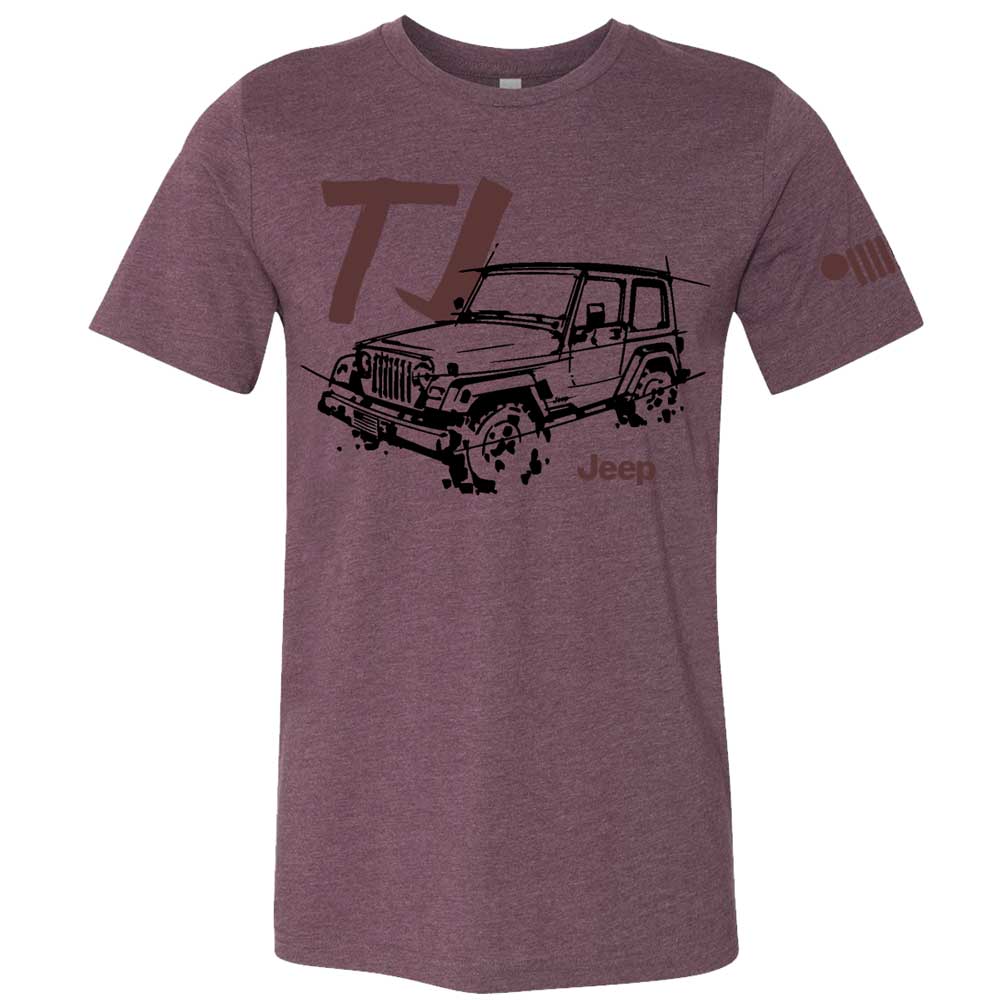 Mens T-Shirt Jeep® TJ Wrangler - LDD Series - Triblend Burgundy