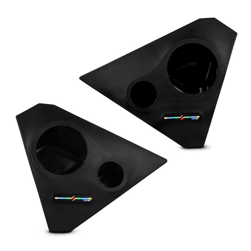 Polaris Slingshot Front Kick Empty Panel Pods With Digital LED Lights fits 2 x 6.5" Speakers and 2 x 3.8" Bullet Tweeters | 2015 - Current