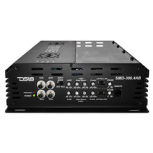 Load image into Gallery viewer, SMD 4-Channel Class AB Amplifier with VM-1 Voltmeter and Digital LED Lights 4 x 300W at 2-Ohm - Steve Meade Designs