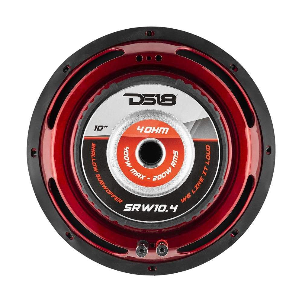 DS18 Subwoofer SRW Shallow 10 Inch Subwoofer 700 Watts Svc 4-Ohm DS18 - SRW10.4