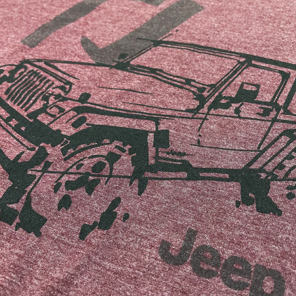 Mens T-Shirt Jeep® TJ Wrangler - LDD Series - Triblend Burgundy