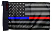 Load image into Gallery viewer, USA Subdued Thin Blue-Red Line 12"x18" Forever Wave Flag