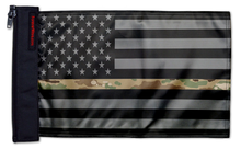 Load image into Gallery viewer, USA Subdued Thin Camo Line 12"x18" Forever Wave Flag