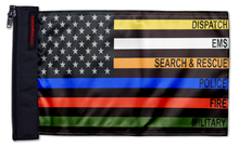 Load image into Gallery viewer, USA Subdued First Responders 12"x18" Forever Wave Flag