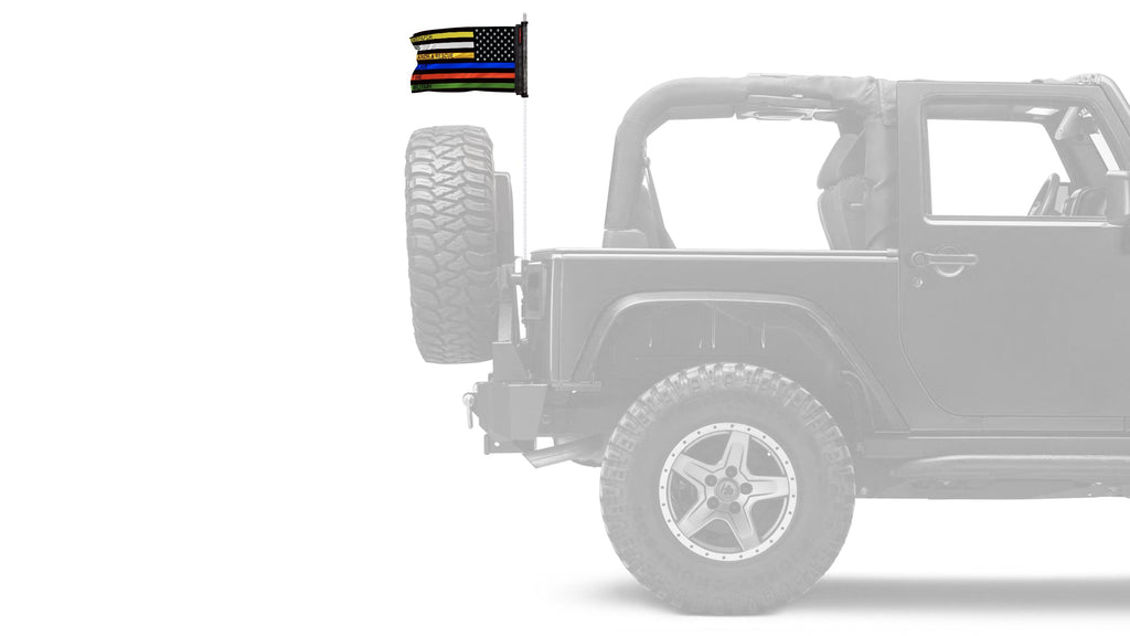 USA Subdued First Responders 12"x18" Forever Wave Flag