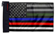 Load image into Gallery viewer, USA Subdued Honor The 4 12"x18" Forever Wave Flag