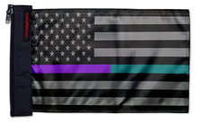 Load image into Gallery viewer, USA Subdued Thin Purple-Teal Line 12"x18" Forever Wave Flag