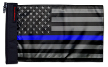 Load image into Gallery viewer, USA Subdued Thin Blue Line 12"x18" Forever Wave Flag
