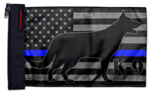 Load image into Gallery viewer, USA Subdued Thin Blue Line K9 12"x18" Forever Wave Flag