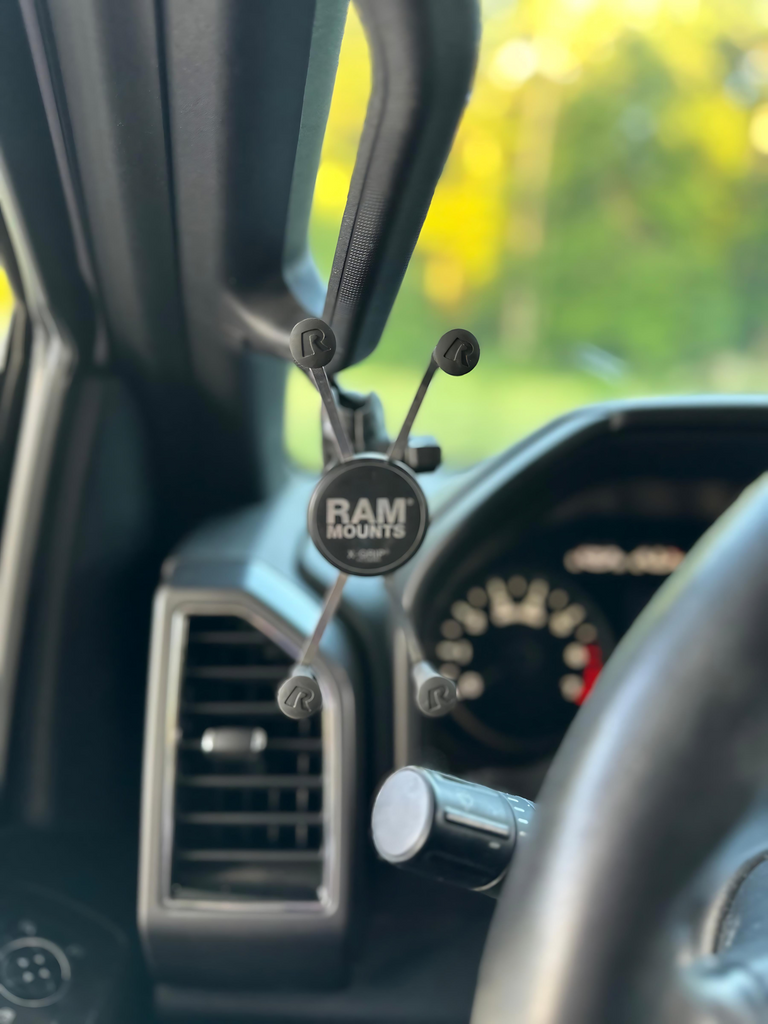 CMM Offroad RAM mounting arm at A-Pillar — available from Offroad Trading Company