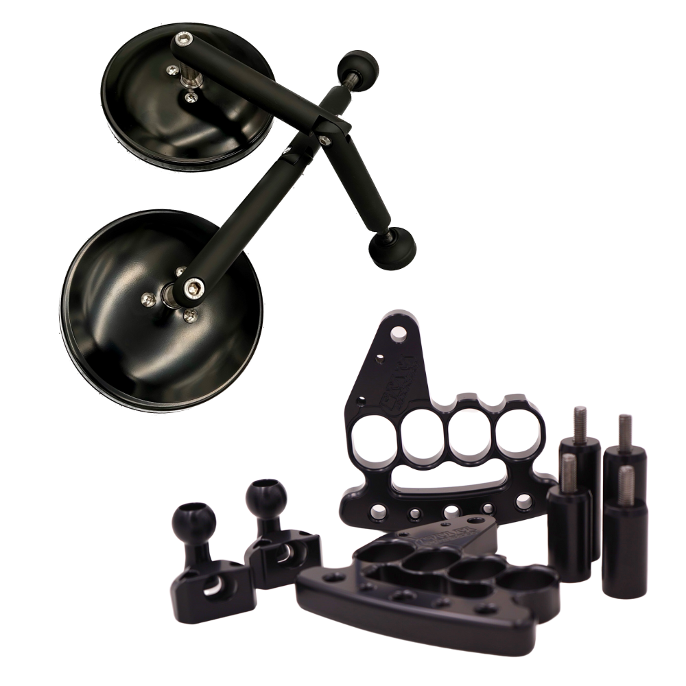 CMM Offroad silver / 6 Inch Breakaway / Knuckle JK/JKU Handles & Mirrors Bundle