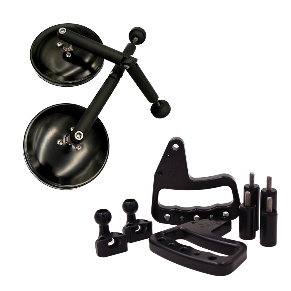 CMM Offroad silver / 6 Inch Breakaway / Loop JK/JKU Handles & Mirrors Bundle