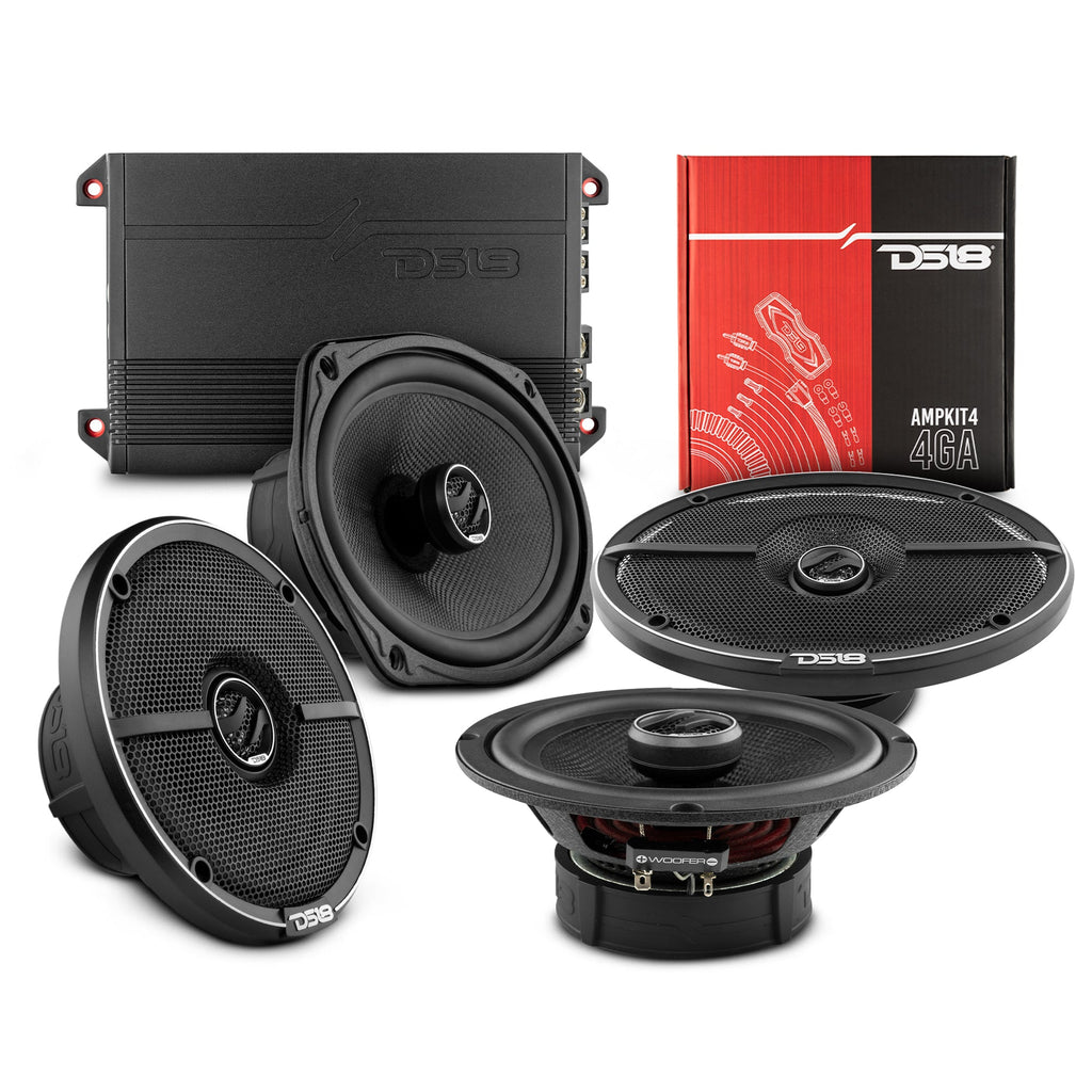 DS18 2015-2020 GMC Canyon Extended and Crew Cab Front and Back Doors Speakers Good Upgrade/Replacement Package 1600 Watts