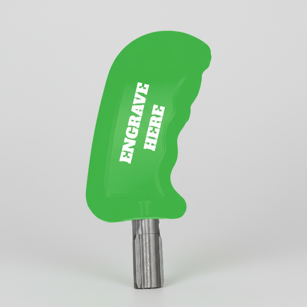 CMM Offroad shifter color and custom engraving preview — available from Offroad Trading Company