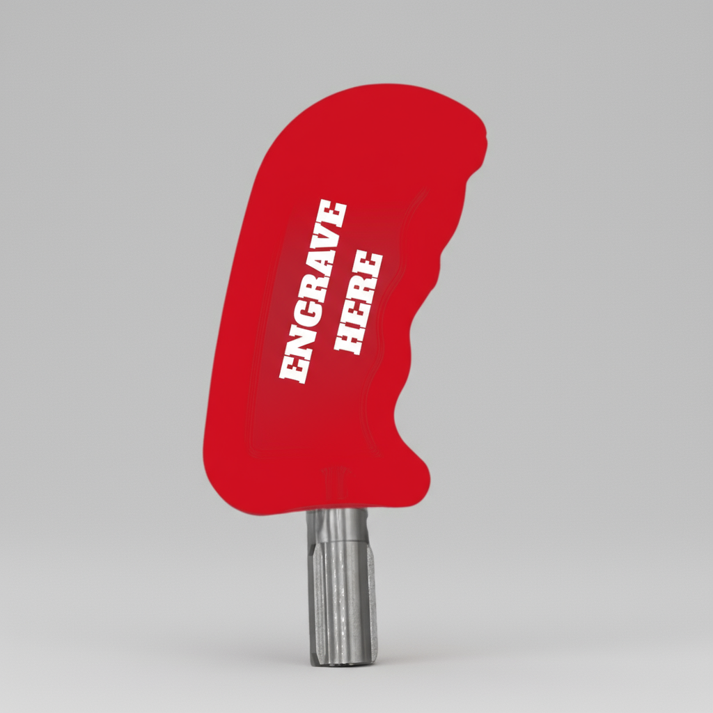 CMM Offroad shifter color and custom engraving preview — available from Offroad Trading Company