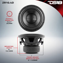 Load image into Gallery viewer, ZR 10" Subwoofer 700 Watts Rms DVC  4-Ohm