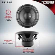 Load image into Gallery viewer, ZR 12" Subwoofer 750 Watts Rms DVC  4-Ohm
