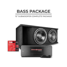 Load image into Gallery viewer, DS18 ZR212LD-PKG Bass Package 2 x ZR12D4 12" Subwoofers In a Ported Box 3200 Watts with ZR2000.1D Class D 1-Channel Amplifier, and Ampkit0