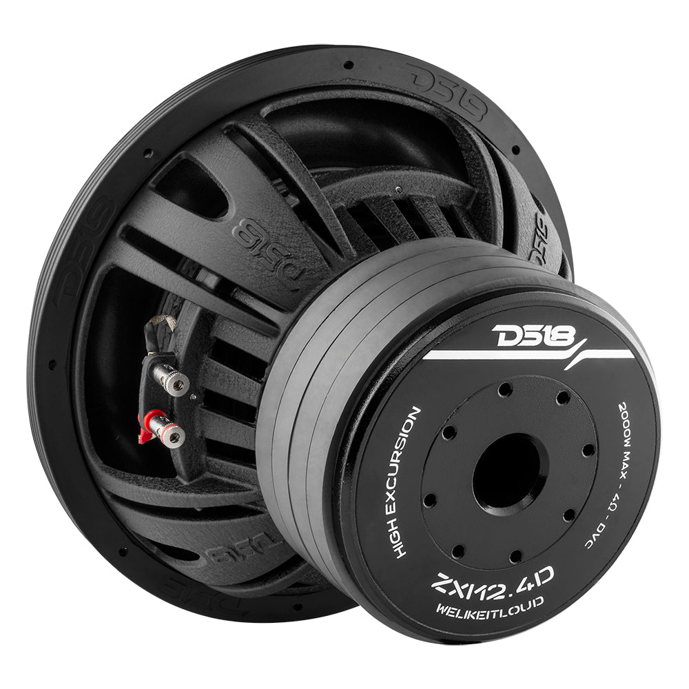 ZXI 12" High Excursion Subwoofer Quad Stacked Magnets | 1000W RMS DVC 4-Ohm
