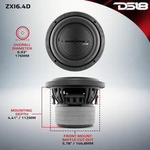 Load image into Gallery viewer, ZXI 6.5" High Excursion Subwoofer Quad Stacked Magnets 300 Watts Rms DVC 4-Ohm