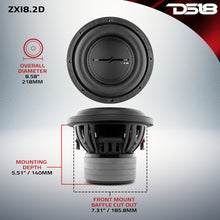 Load image into Gallery viewer, ZXI 8" High Excursion Subwoofer Quad Stacked Magnets | 600W RMS DVC 2-Ohm