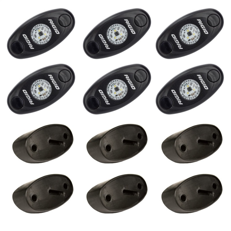 Rigid Industries Sidemarkers & Indicators Rigid Industries Rock Light Kit- Red (6 lights)