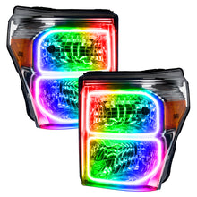 Load image into Gallery viewer, ORACLE Lighting Headlights Oracle Ford F250/350 11-16 Dynamic Halo Kit - Square Ring Design - ColorSHIFT - Dynamic SEE WARRANTY