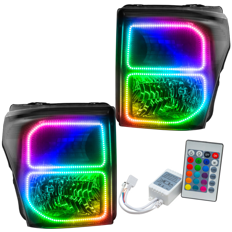 ORACLE Lighting Headlights Oracle 11-16 Ford F250/350 LED HL - Black - ColorSHIFT w/ Simple Controller SEE WARRANTY