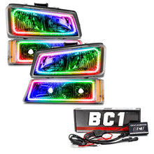Load image into Gallery viewer, ORACLE Lighting Headlights Oracle Chevy Silverado 03-06 Square Dual Halo Kit - ColorSHIFT w/ BC1 Controller SEE WARRANTY