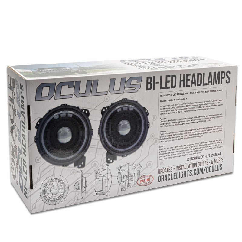 ORACLE Lighting Headlights Oracle Oculus Bi-LED Projector Headlights for Jeep JL/Gladiator JT - Matte Blk - 5500K SEE WARRANTY