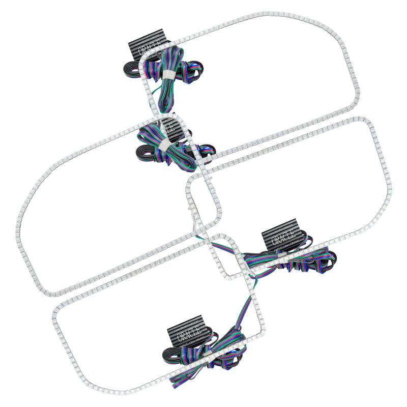 ORACLE Lighting Headlights Oracle Ford F250/350 11-16 Halo Kit (Square Ring Design) - ColorSHIFT w/o Controller SEE WARRANTY
